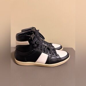 Mens Saint Laurent Leather Court Classic High Top Sneakers Size 42 (US Size 9)